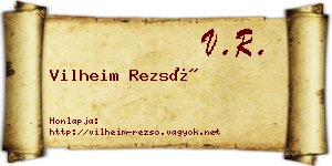 Vilheim Rezső névjegykártya